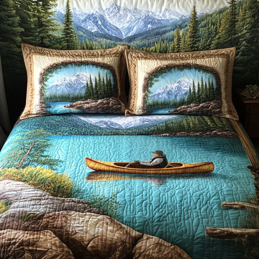 Lakeside Explorer Quilted Bedding Set Cute Bedroom Decor Awesome Fishing Lover Gift Ideas