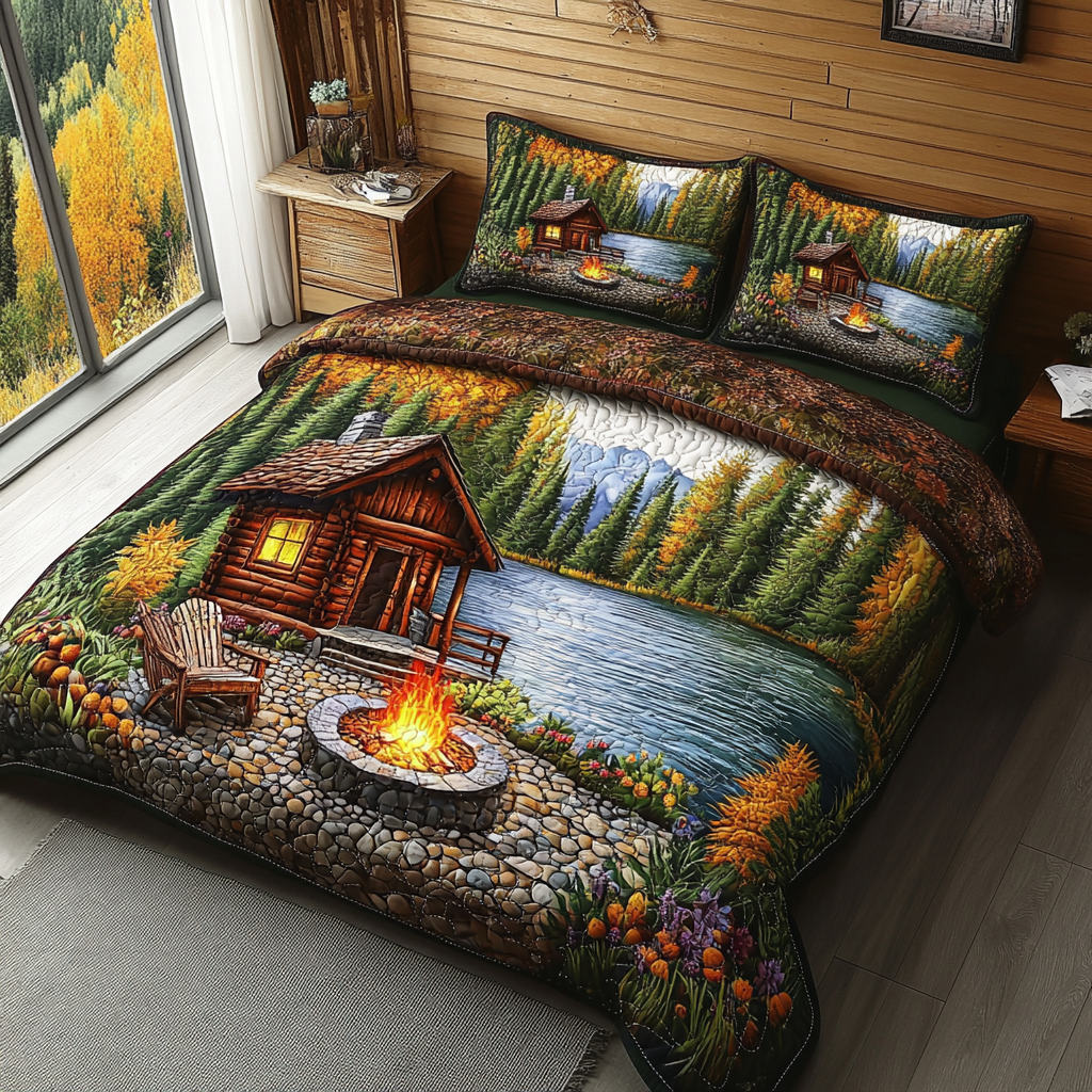 Lakeside Glow Quilted Bedding Set Bed Decor Family Christmas Present Ideas