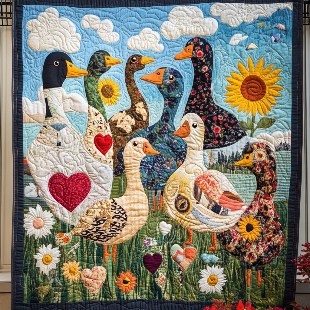 Lakeside Lounging Quilted Blanket Farm Animal Blanket