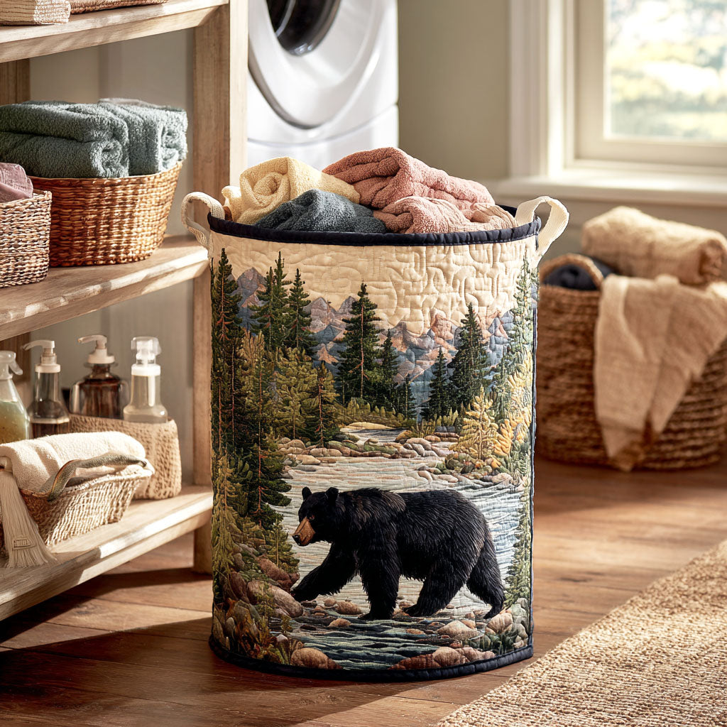 Lakeside Spirit Quilted Laundry Basket Decorative Quilted Laundry Basket for Neat Spaces
