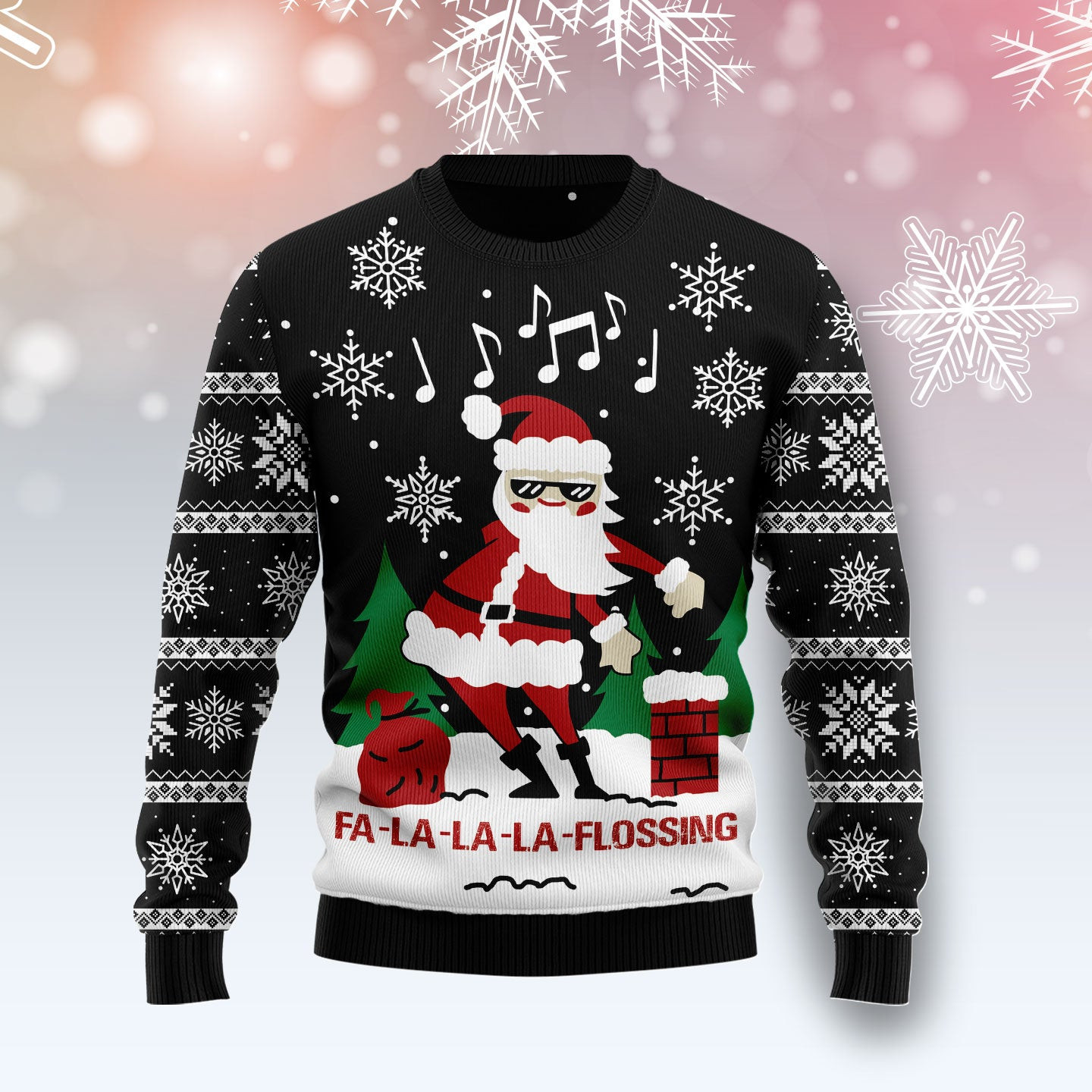 LaLaLa Flossing Santa Claus Ugly Christmas Sweater