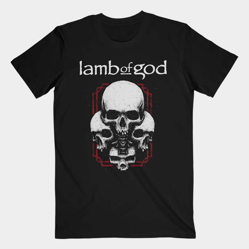 Lamb Of God Merch 4 Skulls T-Shirt Birthday Gifts For Music Lovers