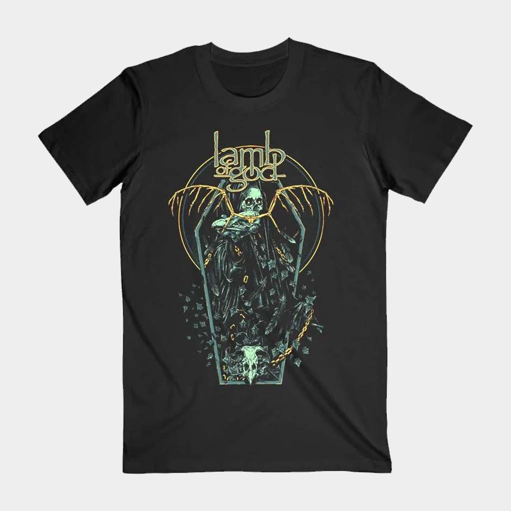 Lamb Of God Merch Lamb Of God Coffin Kopia Logo T-Shirt Birthday Gifts For Dad