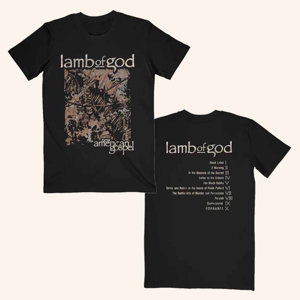 Lamb Of God Merch New American Gospel Tracklist Tee Cool Gifts For Music Lovers Lamb Of God Merch New American Gospel Tracklist Tee Cool Gifts For Music Lovers
