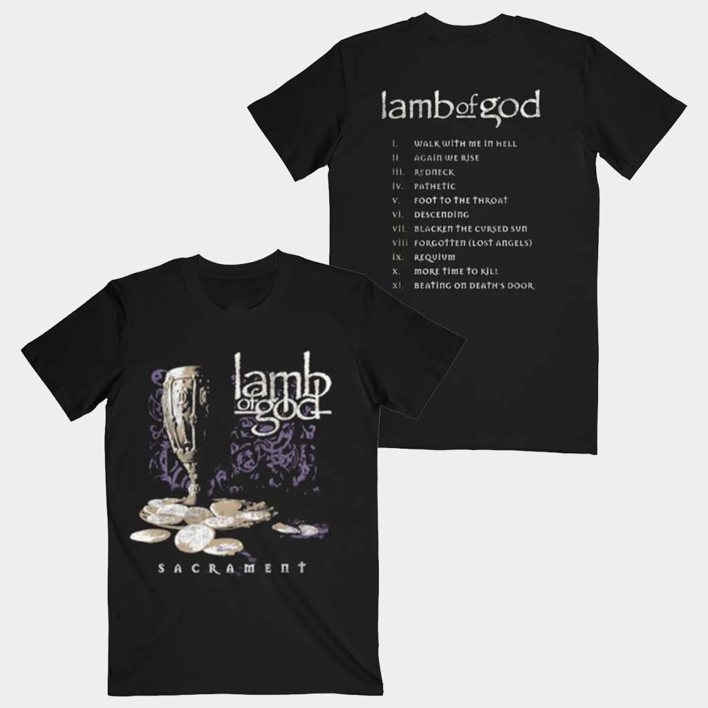 Lamb Of God Merch Sacrament Vintage Tracklist T-Shirt Band Fans Gifts For Him