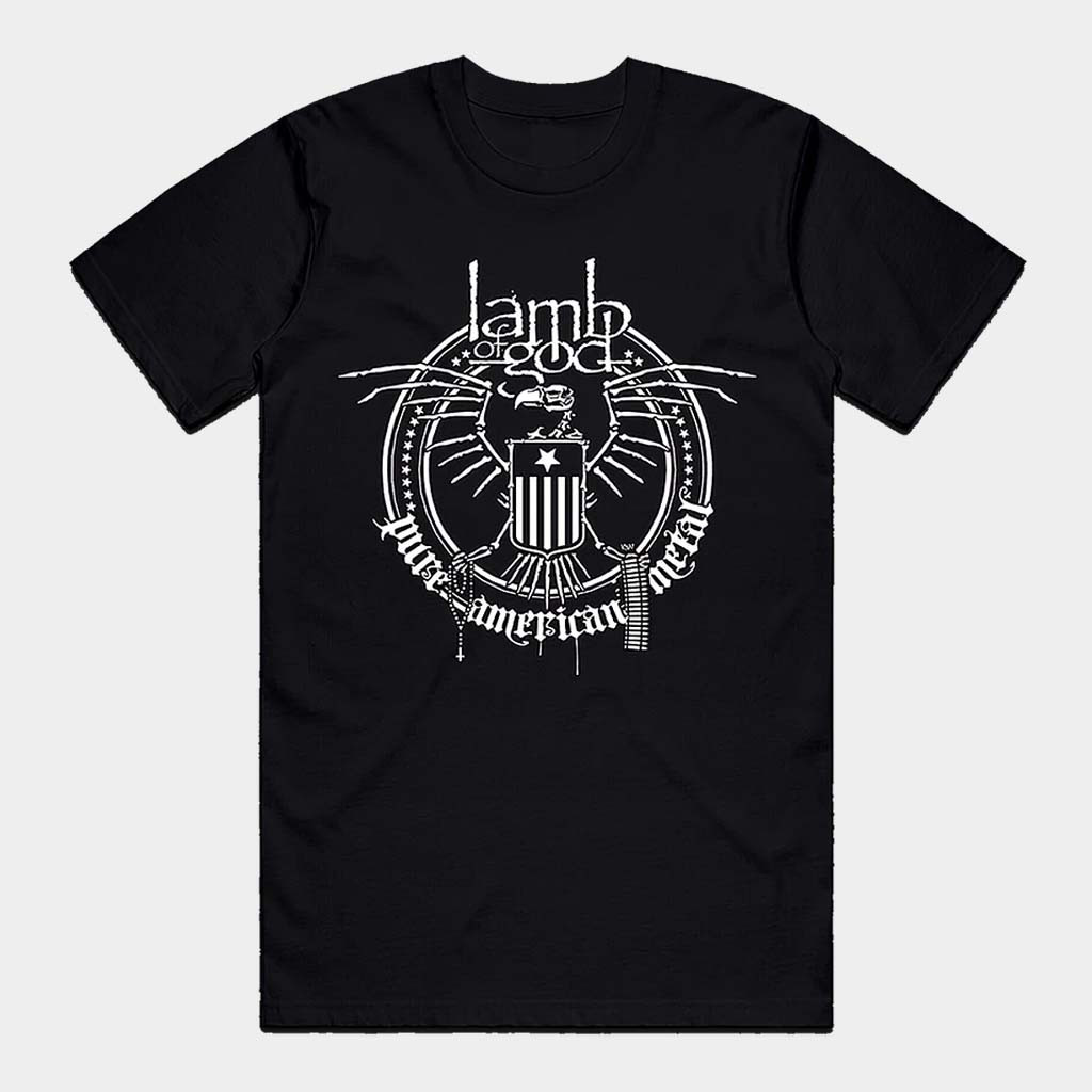Lamb Of God Merch Skeleton Eagle T-Shirt Band Fans Gifts For Boyfriend