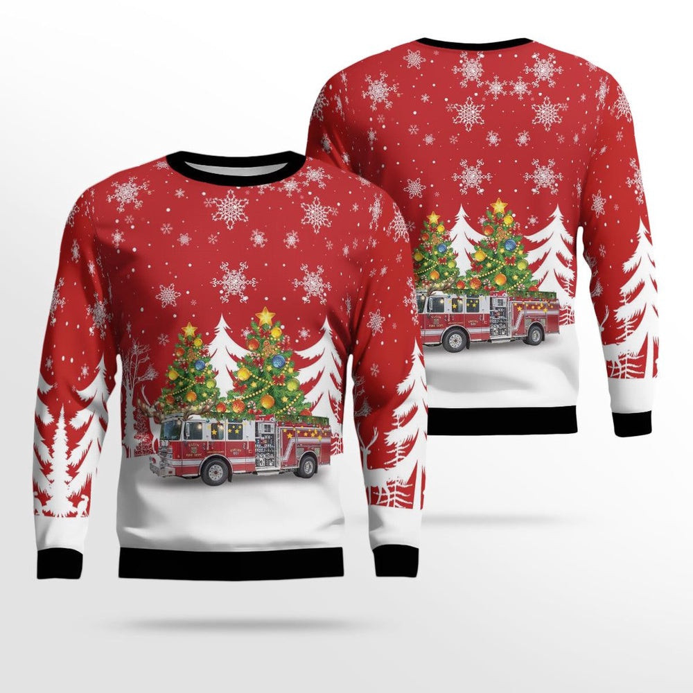 Lancaster South Carolina Lancaster County Fire Service AOP Ugly Sweater Xmas Unisex Sweater Christmas Gifts For Men Women