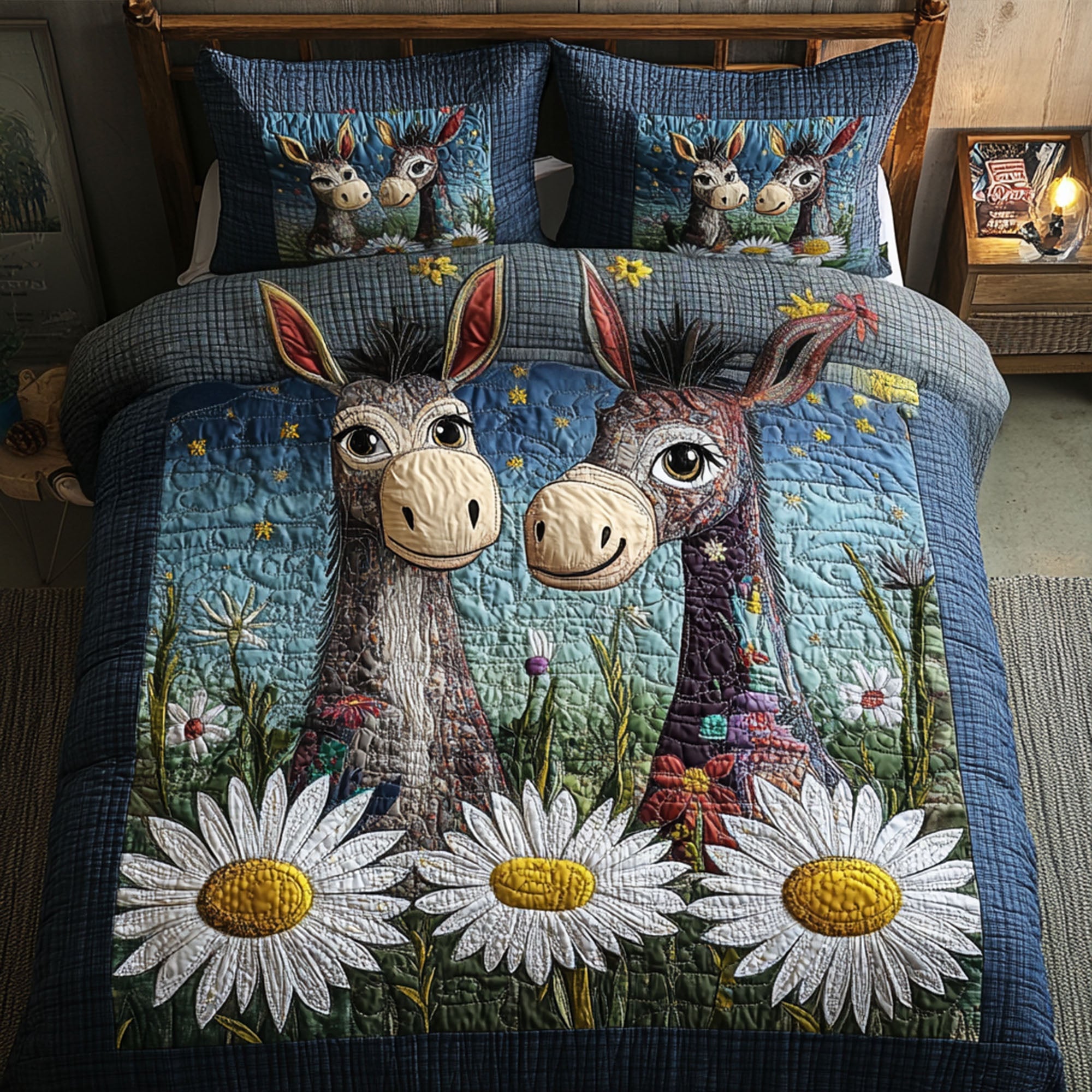 Land of Freedom Quilted Bedding Set Patriotic Bedroom Decor Eagle Themed Gifts Chritsmas