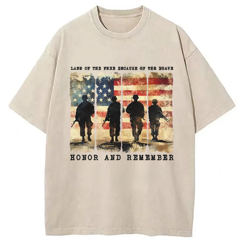 Land Of The Brave Washed T-Shirt Funny Quote Unisex Shirt Gifts For Brother