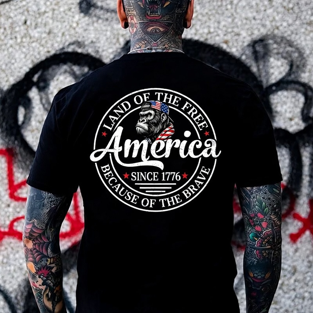 Land Of The Free Because Of The Brave T-Shirt America Since 1776 Clothing Gift Ideas