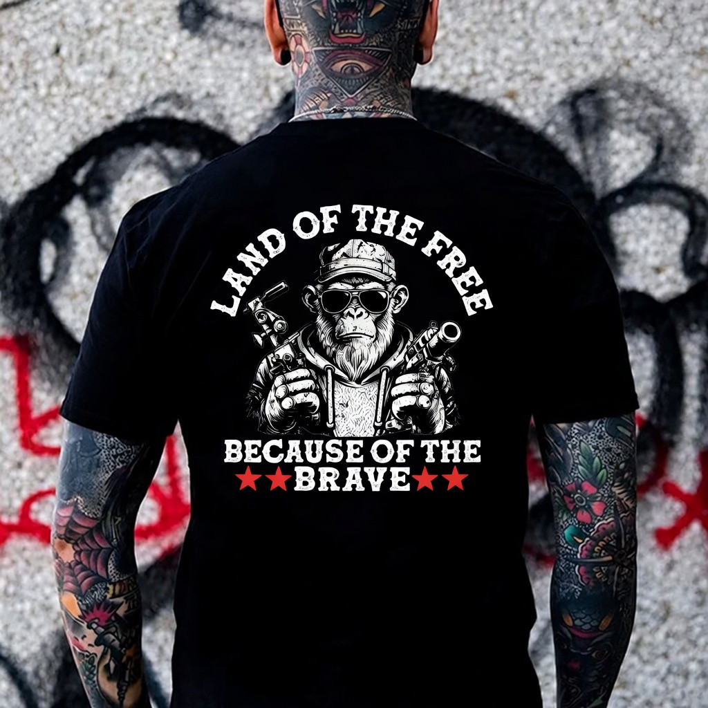 Land Of The Free Because Of The Brave T-Shirt Independence Day Clothing Gift Ideas