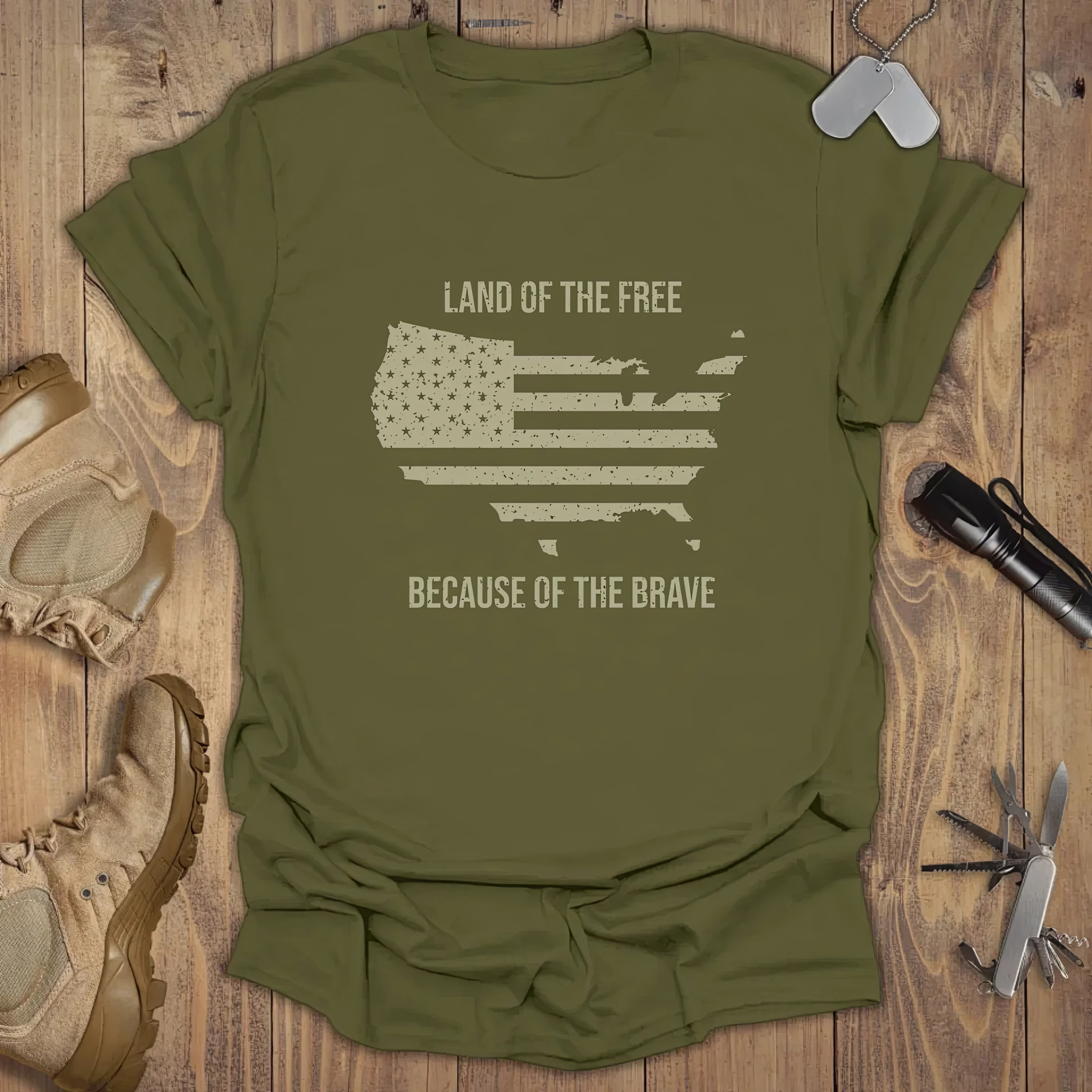 Land Of The Free Because Of The Brave T-shirt Patriotic Apparel Gifts For Mother In Law
