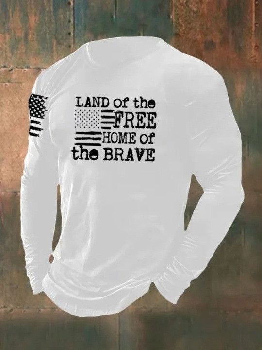 Land Of The Free Long Sleeve Shirt Home Of The Brave Best Patriotics Idea Gifts
