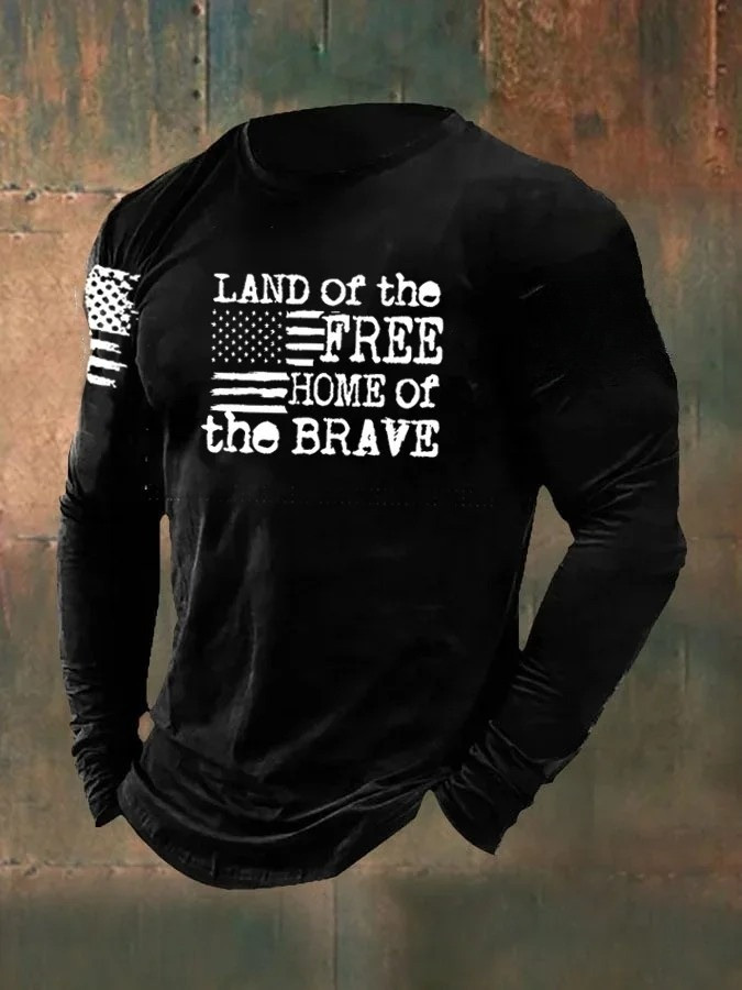 Land Of The Free Long Sleeve Shirt Home Of The Brave Best Patriotics Idea Gifts