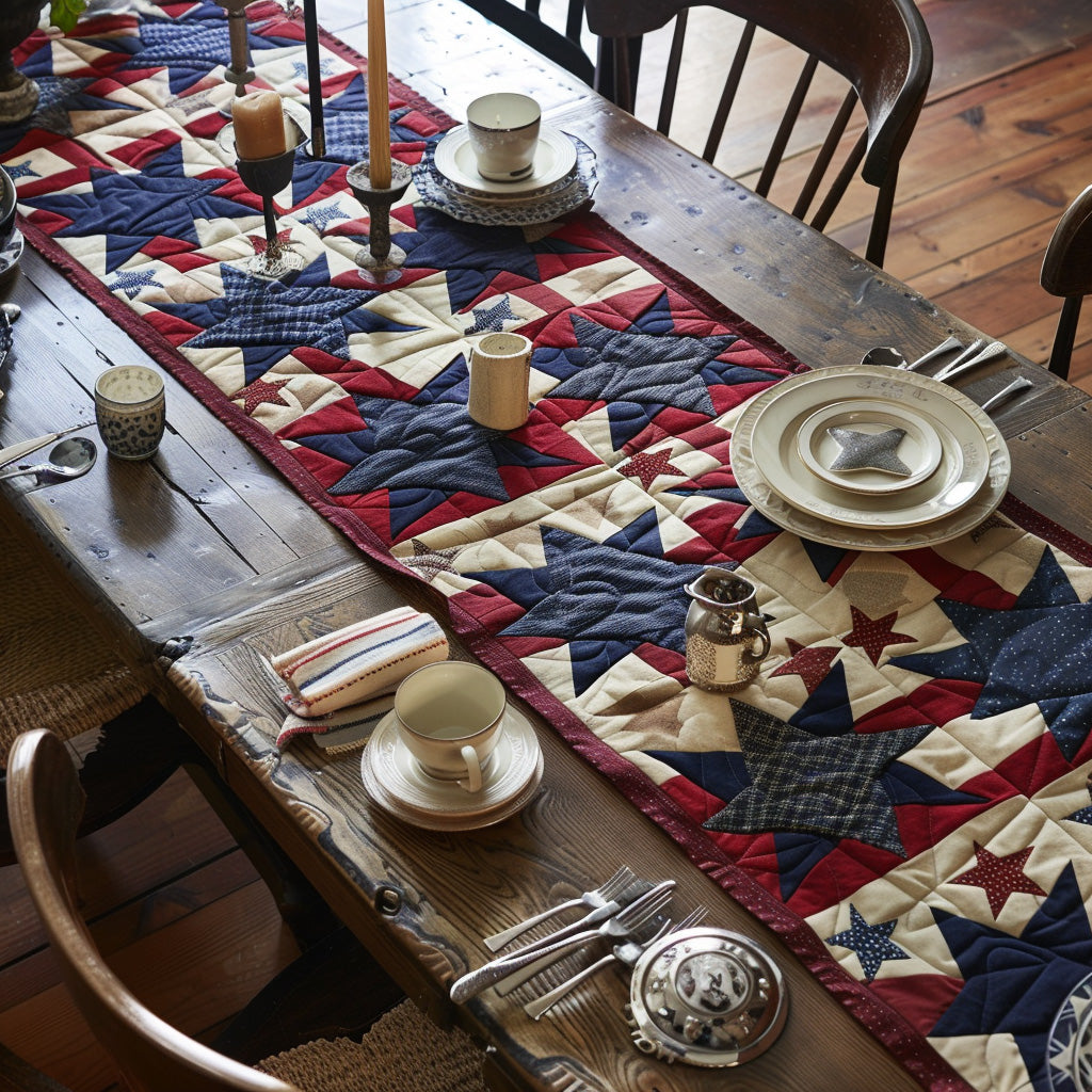 Land of Threads Quilted Table Runner Dining Table Decor Ideas Patriotic Presents