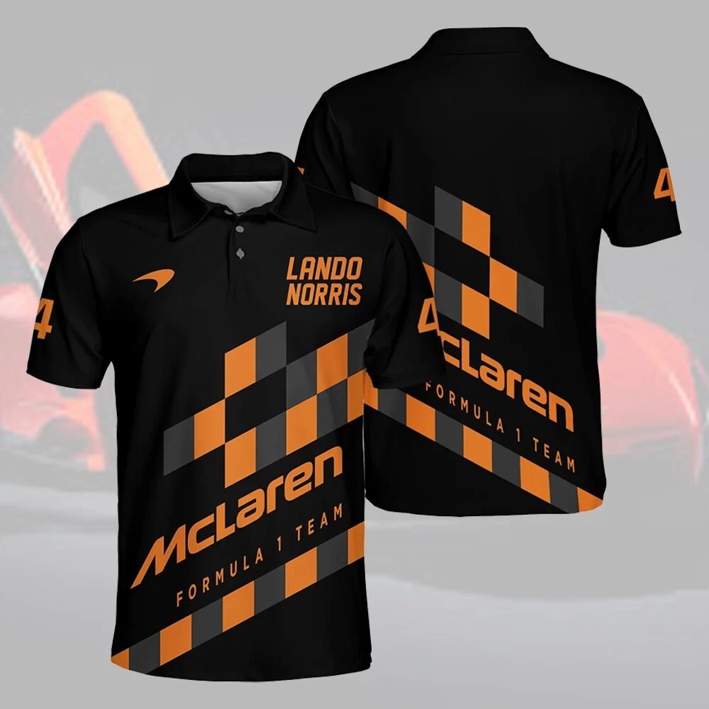 Lando Norris McLaren F1 Polo Shirt Lando Norris Fans Gifts
