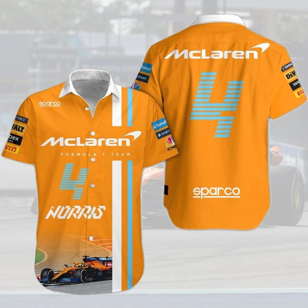 Lando Norris McLaren F1 Team Car Hawaiian T-Shirt Gift For Racing Fans