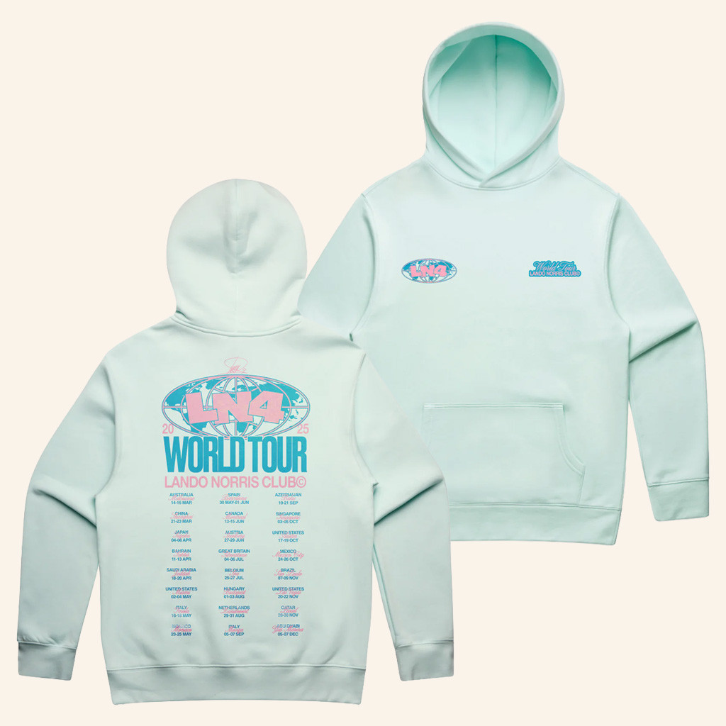 Lando Norris Merch LN4 World Tour Hoodie Christmas Gift Ideas For Racing Fans Lando Norris Merch LN4 World Tour Hoodie Christmas Gift Ideas For Racing Fans