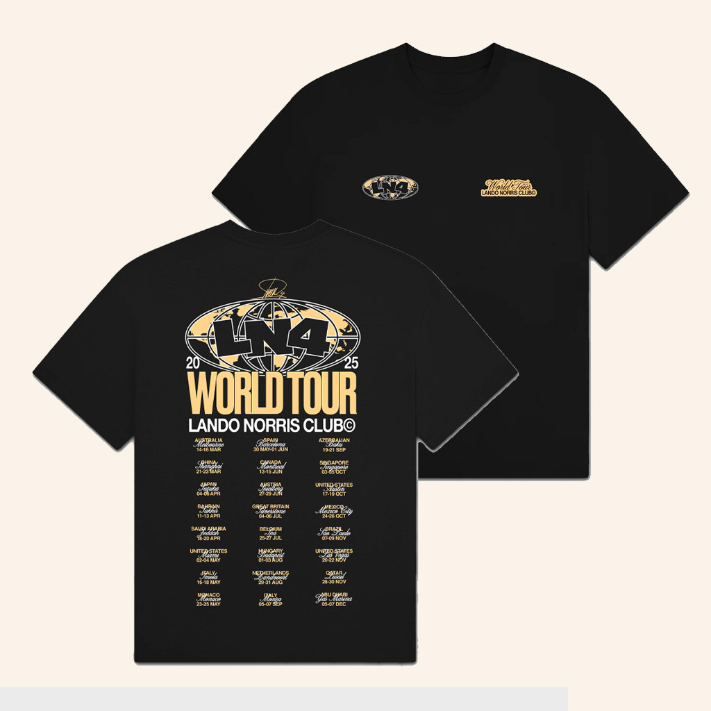 Lando Norris Merch LN4 World Tour T-Shirt Christmas Presents For Boyfriend Lando Norris Merch LN4 World Tour T-Shirt Christmas Presents For Boyfriend