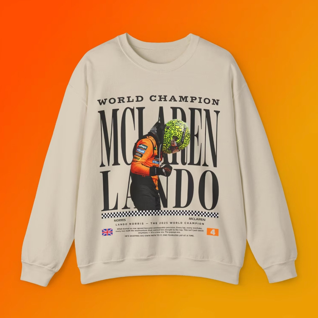 Lando Norris Merch World Champion 2025 Mclaren Lando Sweatshirt Gifts For F1 Fans Lando Norris Merch World Champion 2025 Mclaren Lando Sweatshirt Gifts For F1 Fans
