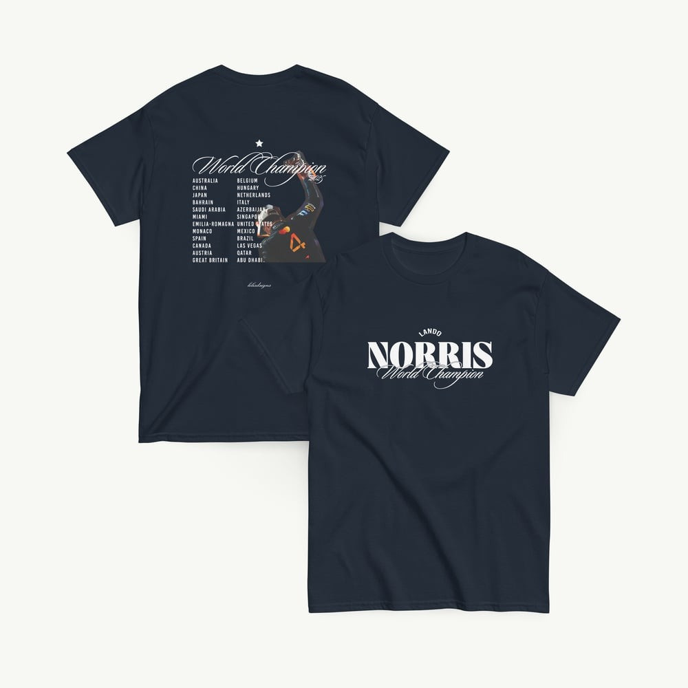 Lando Norris World Champion 2025 Merch T-Shirt Lando Norris Apparel Gifts For Enthusiasts