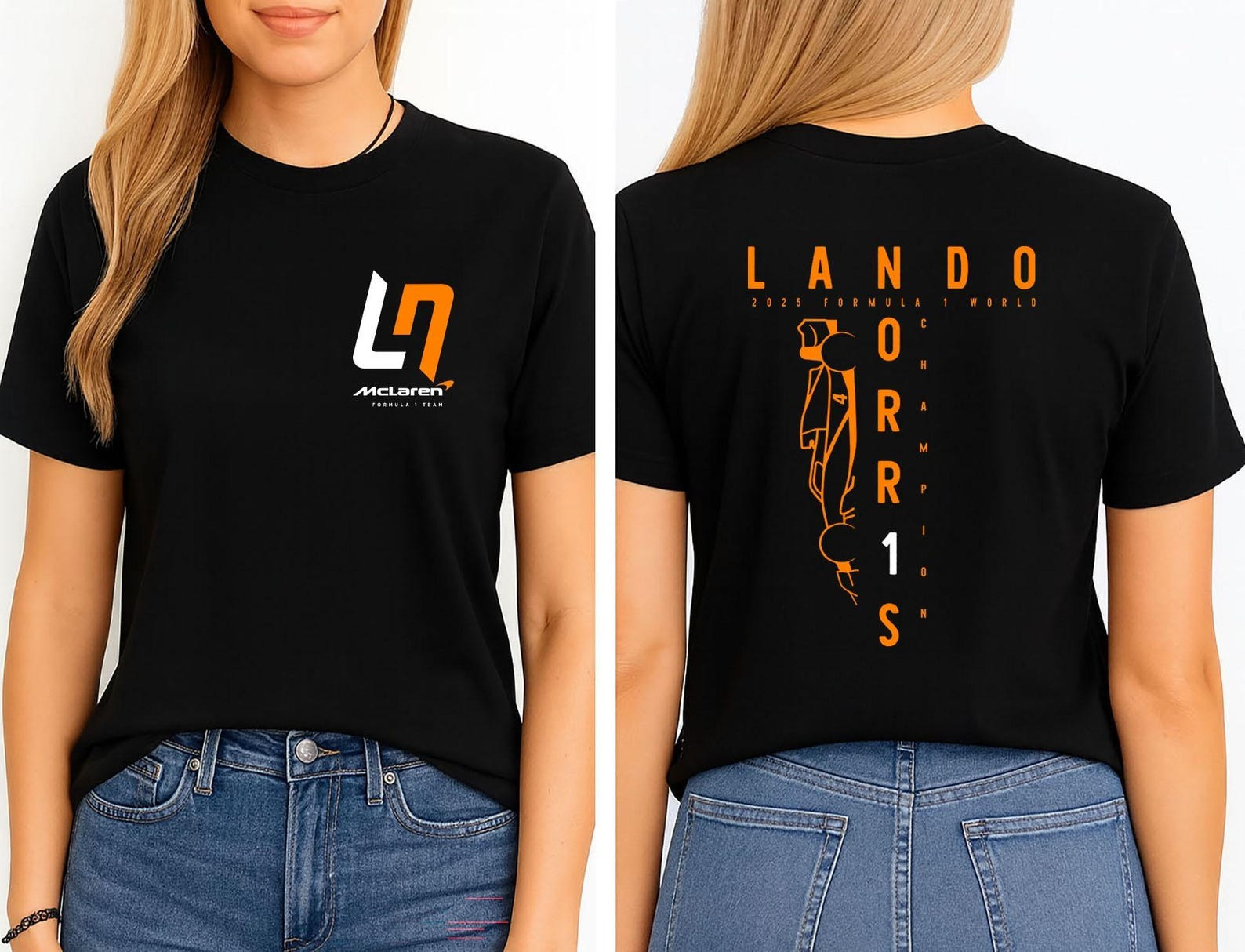 Lando Norris World Champion F1 T-Shirt 2025 McLaren Formula One Racing Fan Gear Gift For Norris Fans