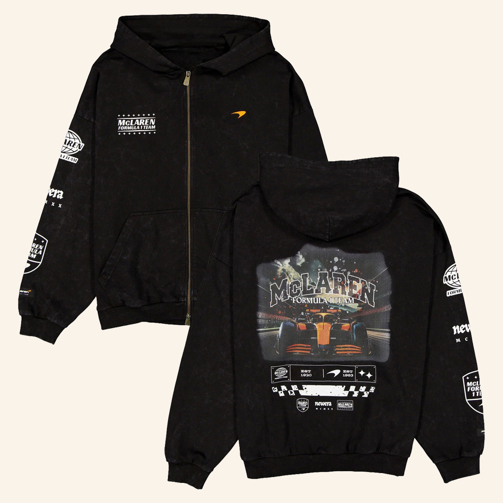 Lando Norris World Championship Merch 2025 McLaren F1 UK Mens Graphic Zip Hoodie WDC Clothing