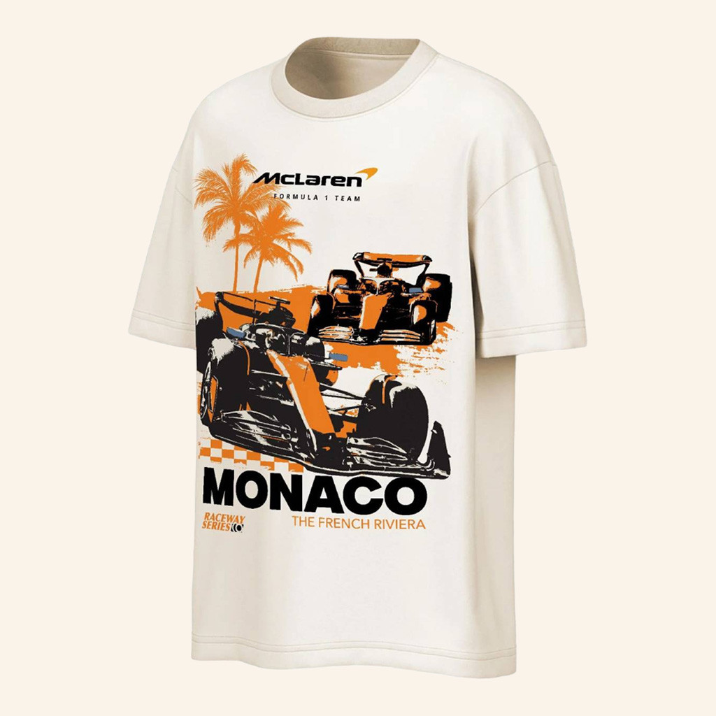 Lando Norris World Championship Merch 2025 McLaren F1 UK Monaco Raceway T-Shirt WDC Clothing