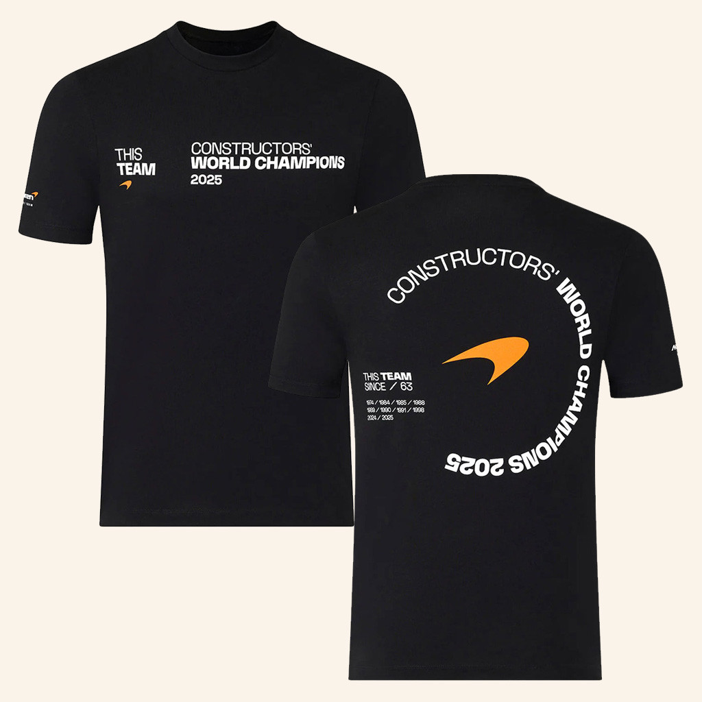 Lando Norris World Championship Merch WDC Clothing 2025 McLaren F1 Constructors Champions Shirt