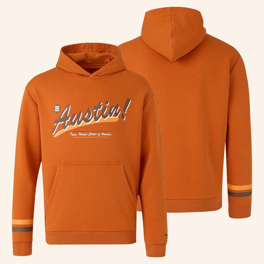 Lando Norris World Championship Merch WDC Clothing 2025 McLaren F1 Mens Austin GP Hoodie