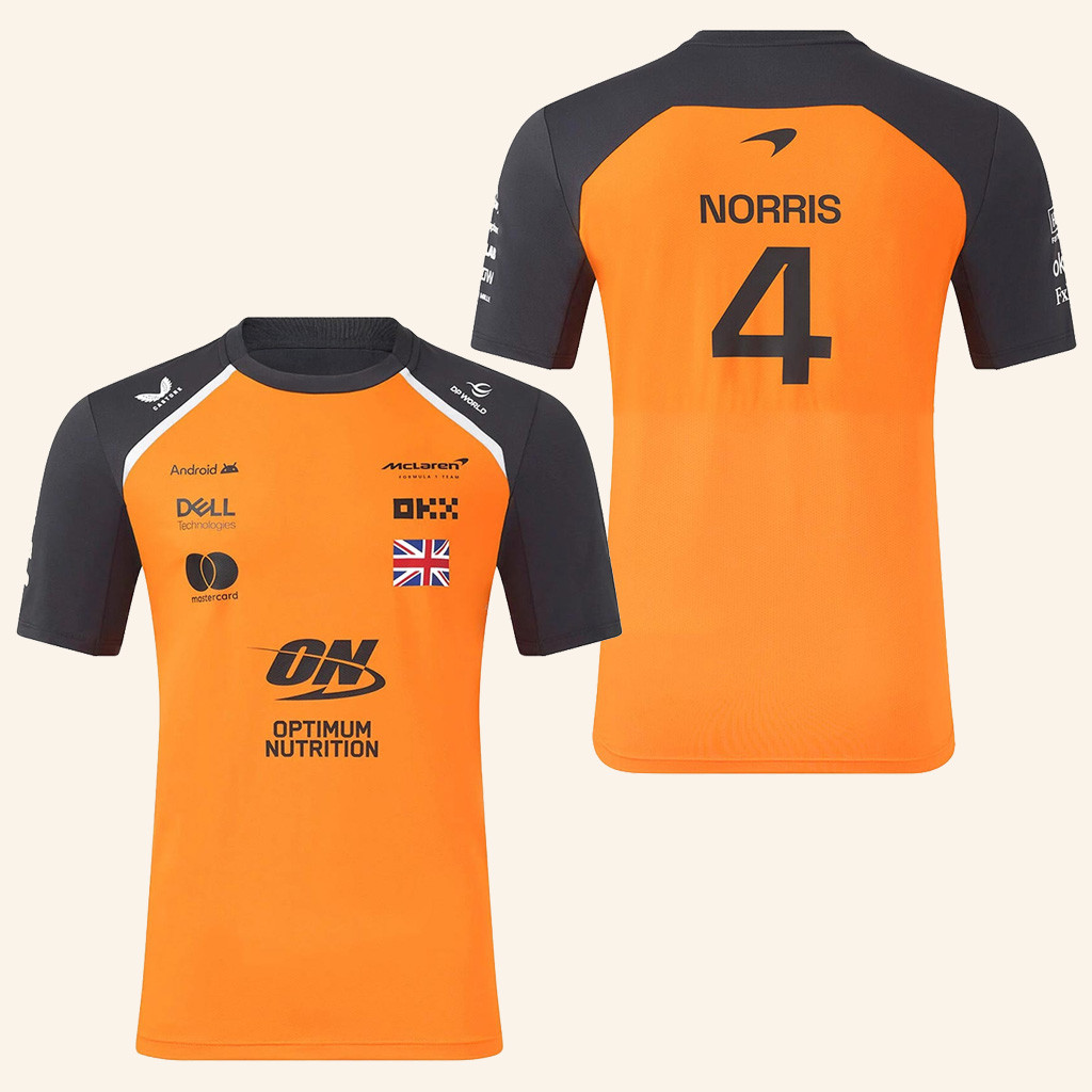 Lando Norris World Championship Merch WDC Clothing 2025 McLaren F1 UK Set Up Norris Team T-Shirt Lando Norris World Championship Merch WDC Clothing 2025 McLaren F1 UK Set Up Norris Team T-Shirt