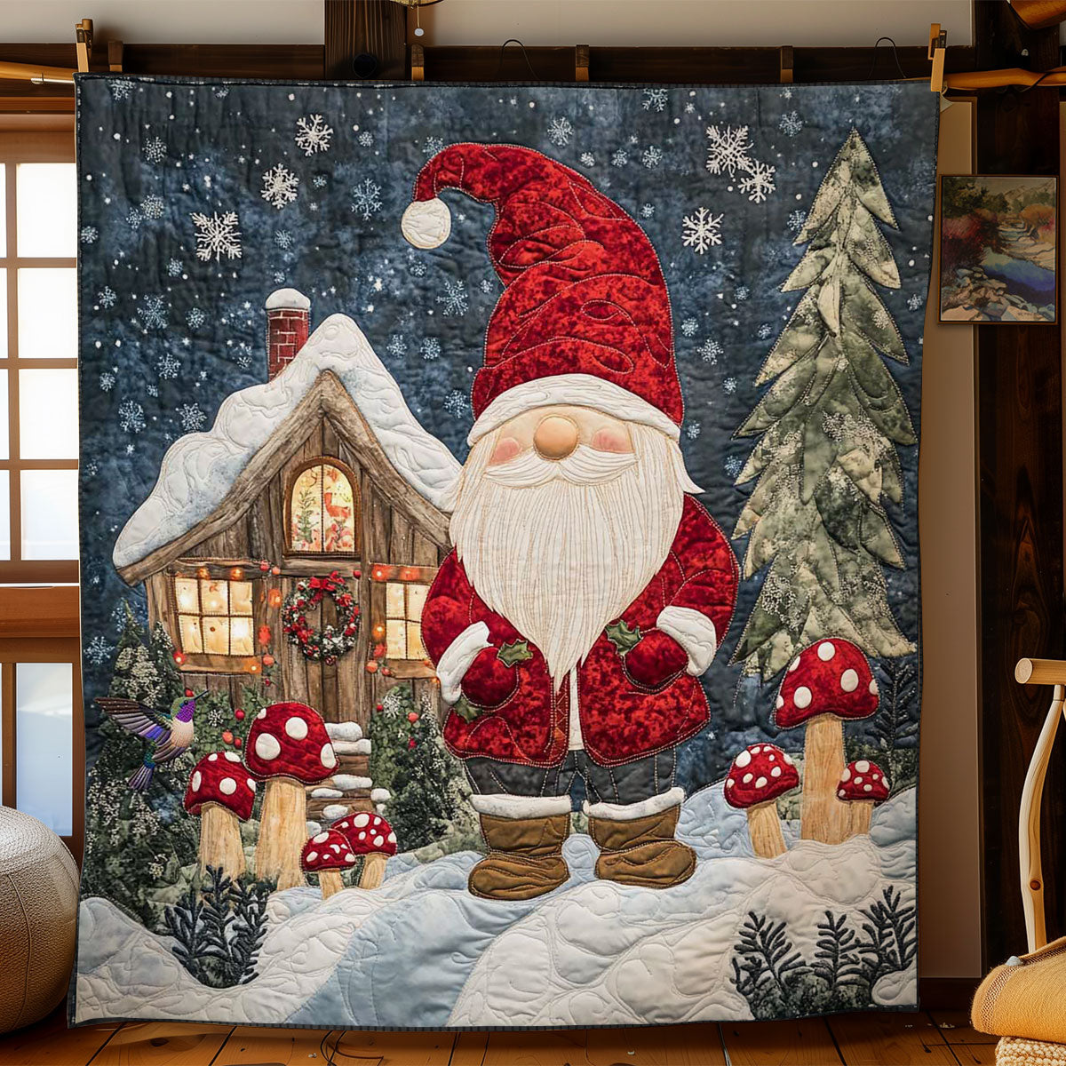 Lantern Gnome Magic Quilt Comfortable Quilt Blanket That Everyone Will Love