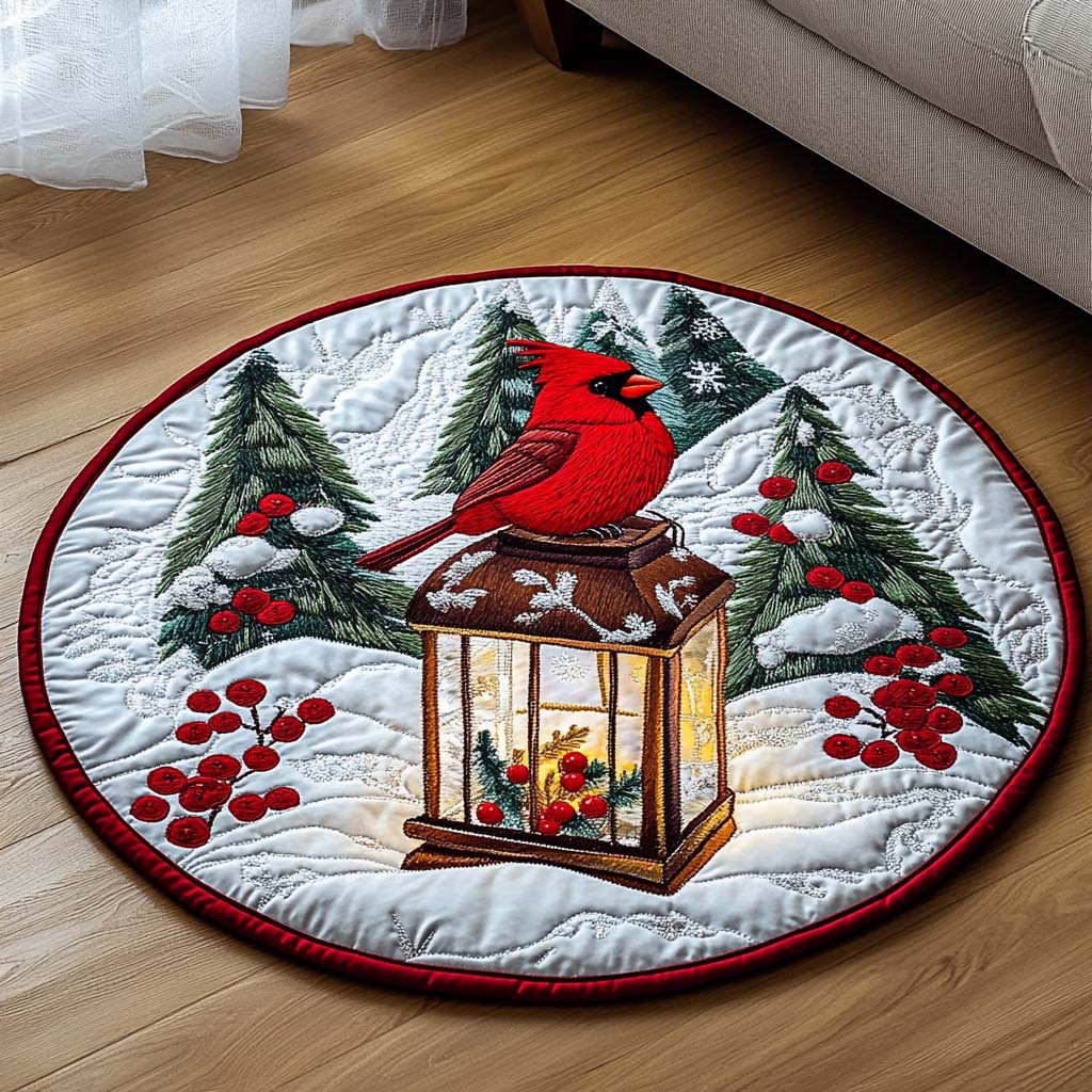 Lantern Light Quilted Round Mat Door Entrance Decor Best Hummingbird Themed Gifts