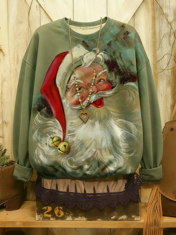 Large Beard Santa Christmas Sweatshirt Best Xmas Merch Funny Gift Ideas