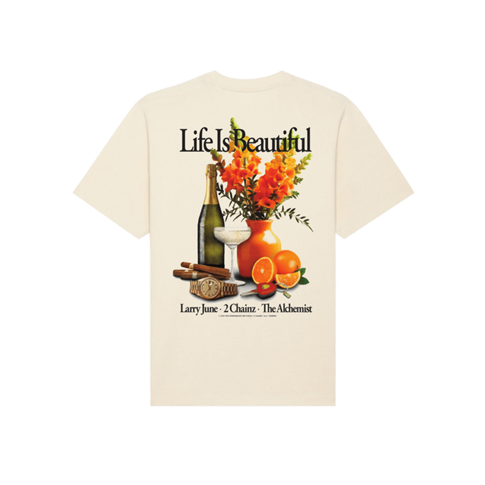 Larry June Merch Larry June Tru Organics T-Shirt Life Is Beautiful Album
