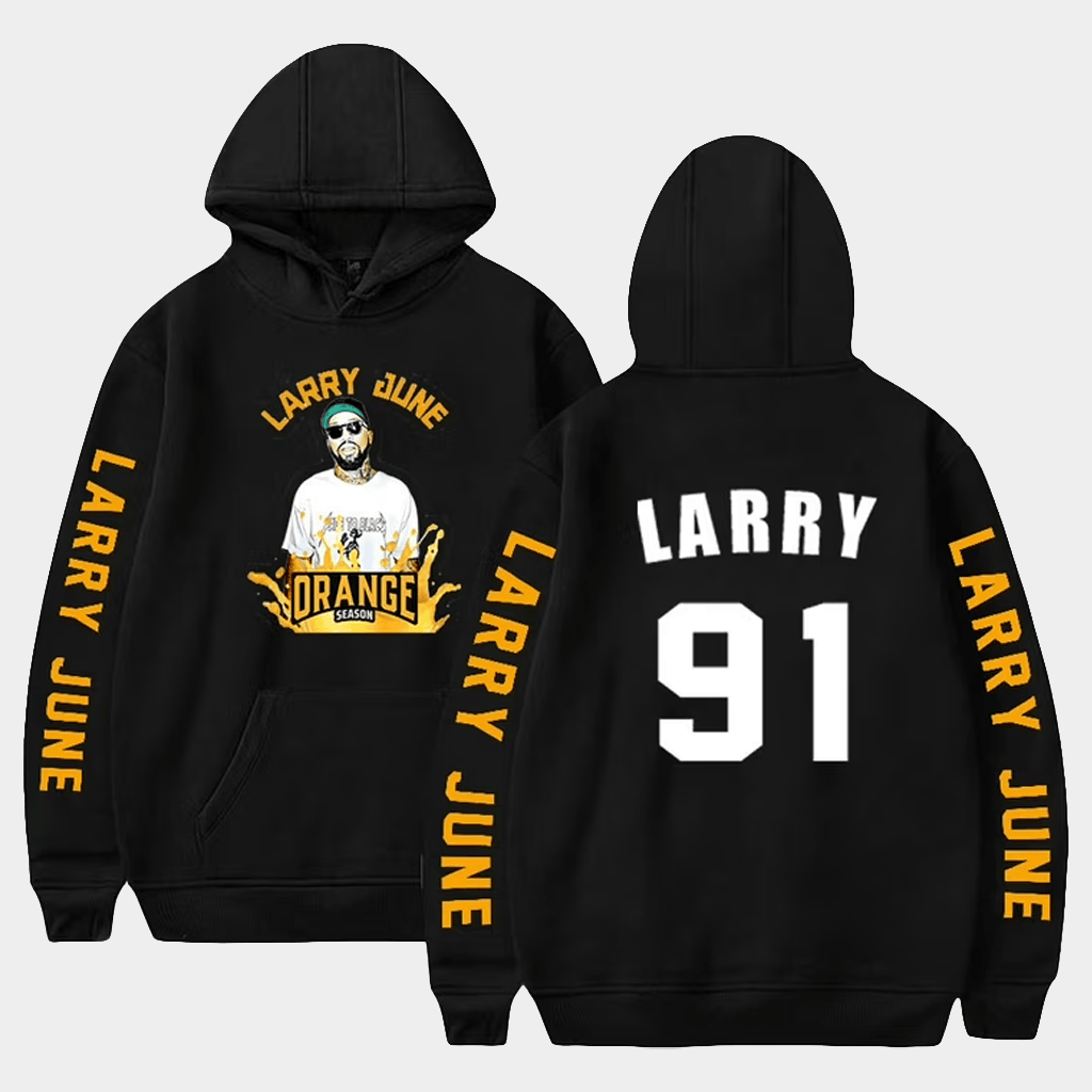 Larry June Merch Rapper Larry June 91 Logo Hoodie Streetwear Clothes Gifts For Fans