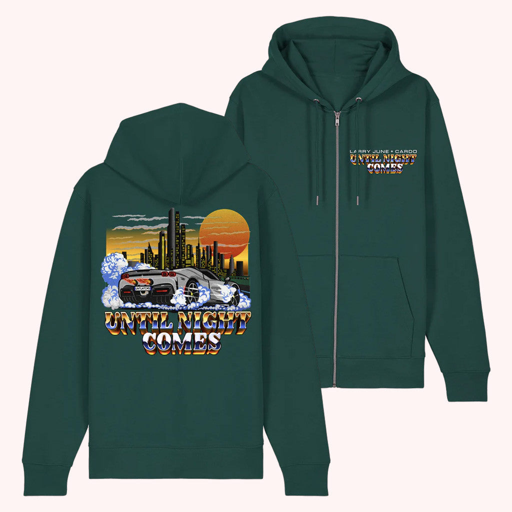 Larry June Merch Until Night Comes Cityscape Zip Hoodie Green Gift For Friends Larry June Merch Until Night Comes Cityscape Zip Hoodie Green Gift For Friends