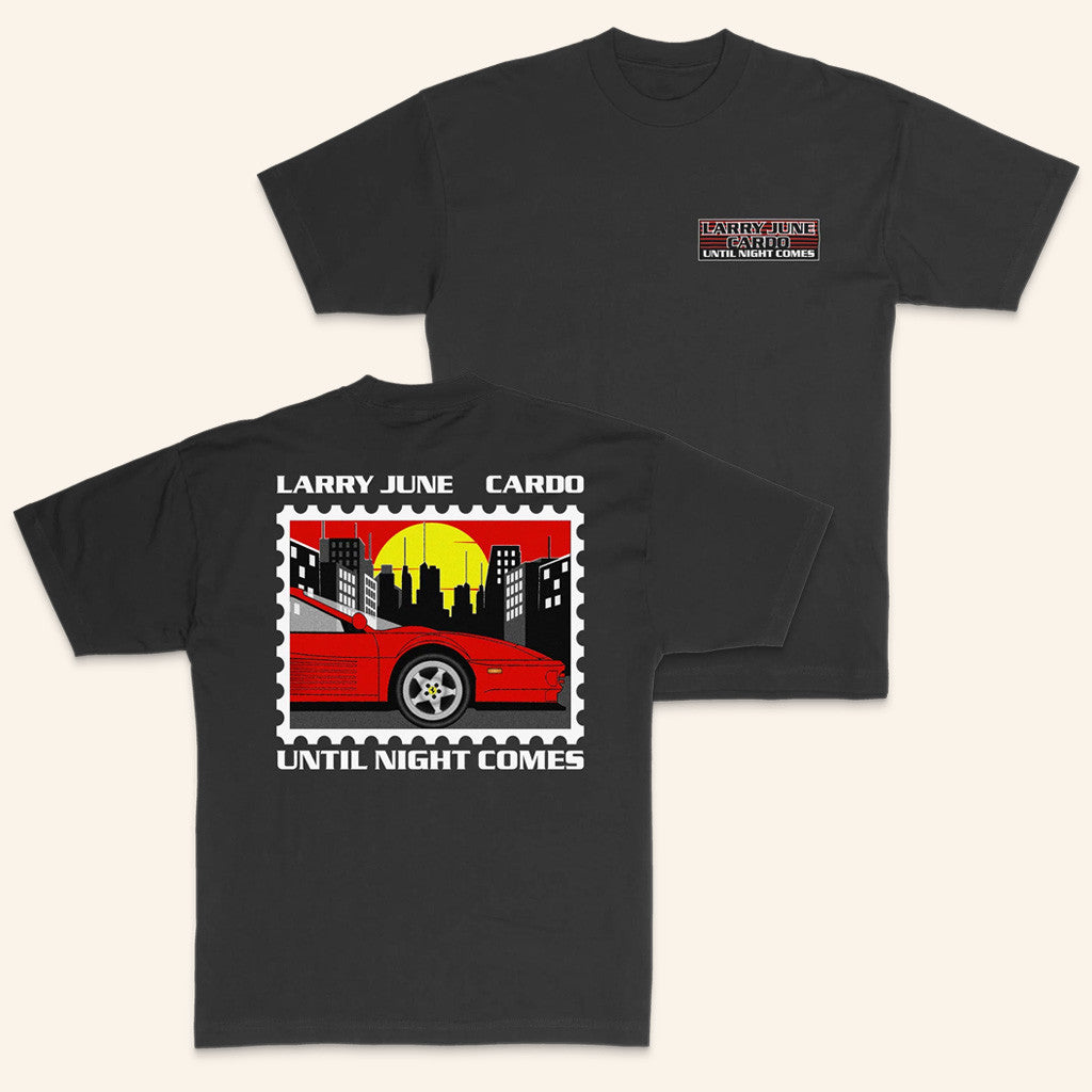 Larry June's Merch Until Night Comes Postage Black T-Shirt Gifts For Him Larry June's Merch Until Night Comes Postage Black T-Shirt Gifts For Him