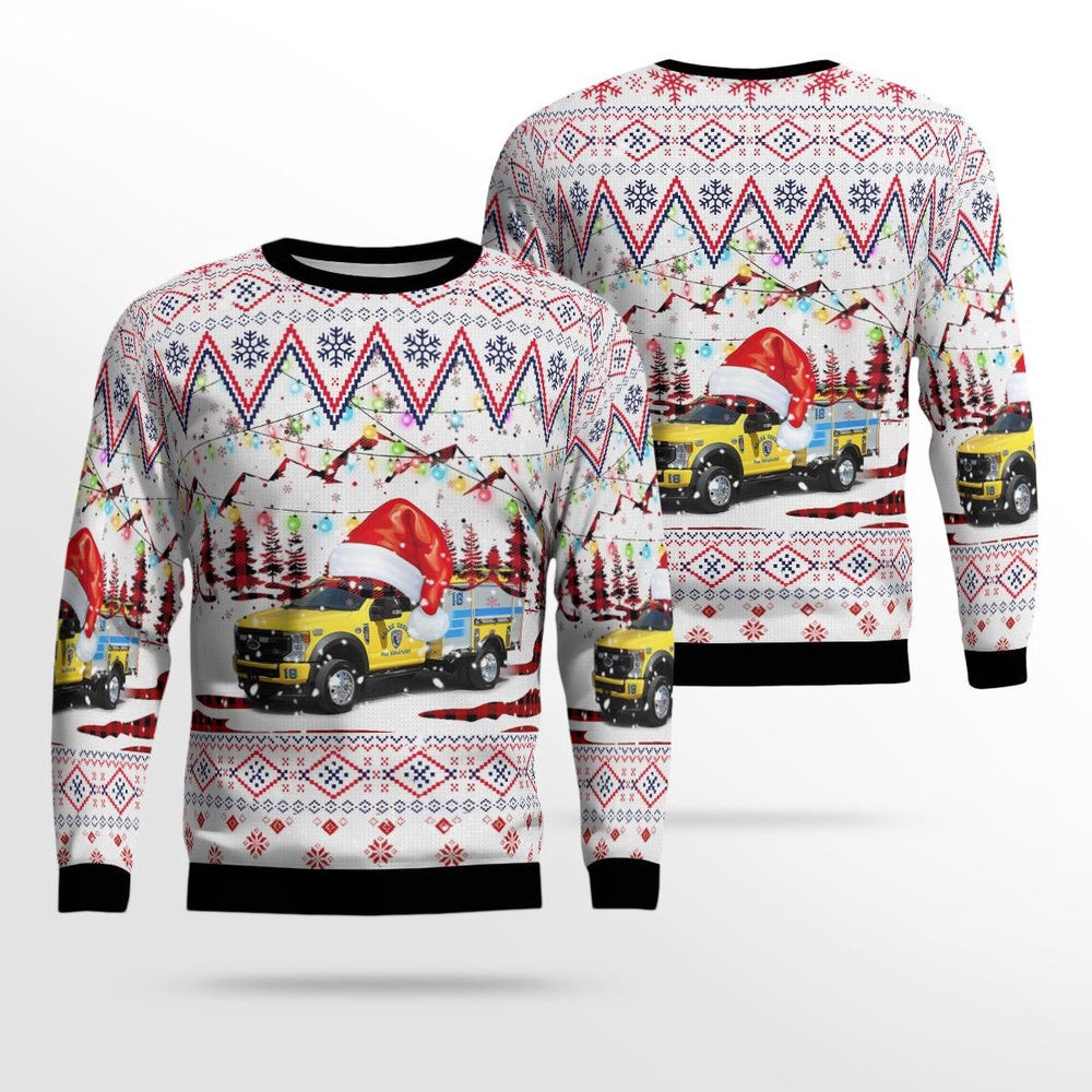 Las Vegas Nevada Clark County Fire Department Paramedic Squad 18 AOP Ugly Sweater Xmas Unisex Sweater Christmas Gifts For Men Women