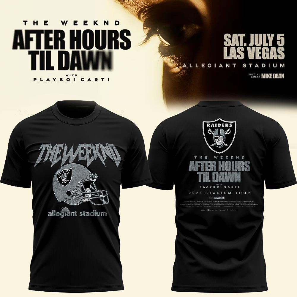 Las Vegas Raiders x The Weeknd After Hours Til Dawn 2025 T-Shirt Unique Gifts For Husband