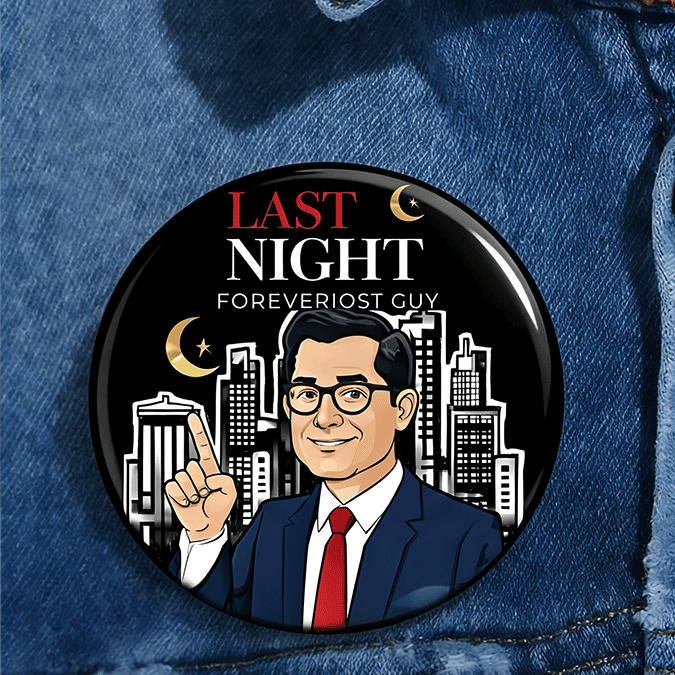 Last Night Never Foreveriost Guy Stephen Colbert Brooch Stephen Colbert Final Show Merch Best Gift For Late Show Fans