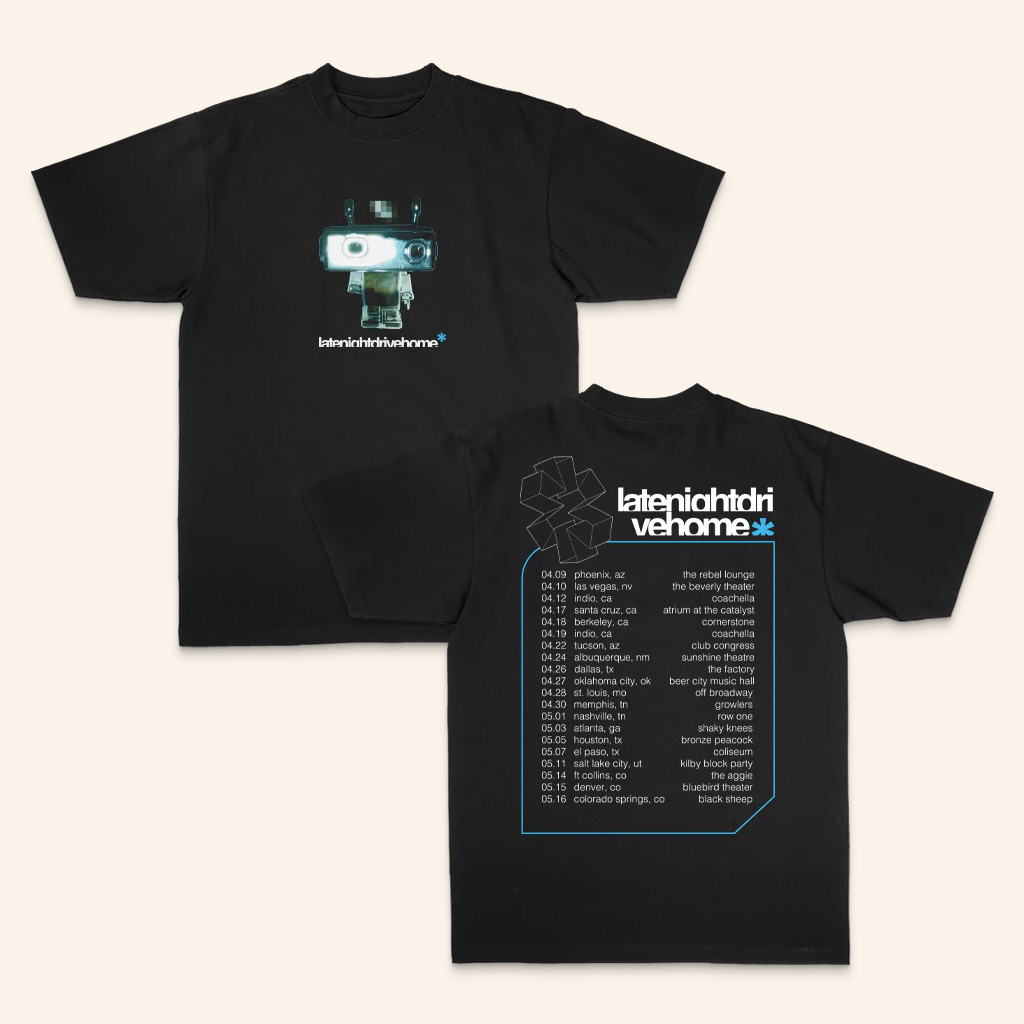 Late Night Drive Home Merch Robot Tour Black T-Shirt Gifts For A Rock Music Lover
