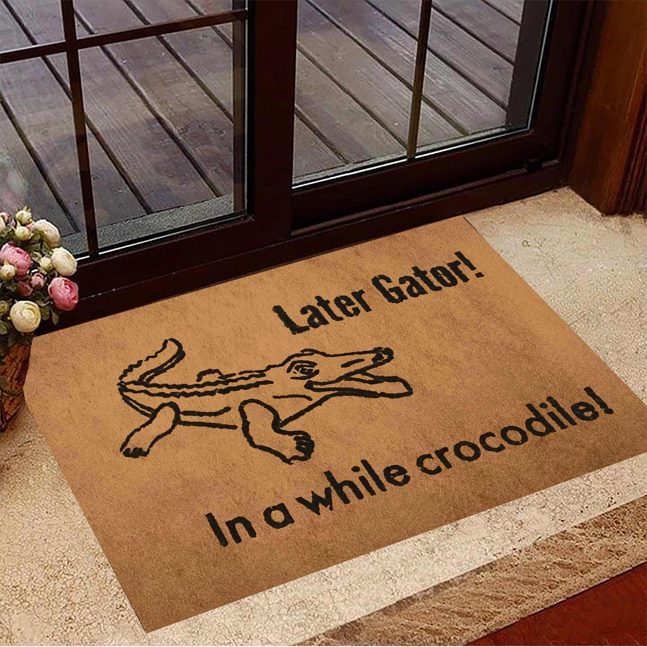 Later Gator In A While Crocodile Doormat Funny Welcome Mats New Home Gifts