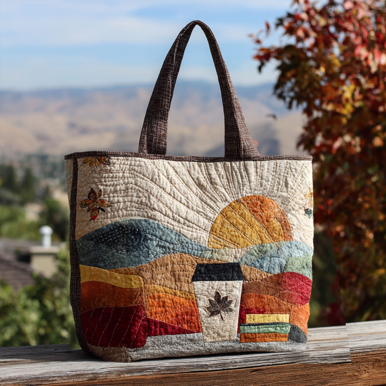 Latte Layers Quilted Tote Bag Book Lovers Gifts For Mom