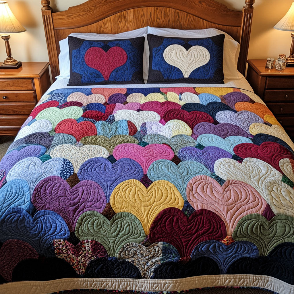 Lattice Of Love Quilted Bedding Set Exclusive Bedding Gift Set for Luxury Sleep