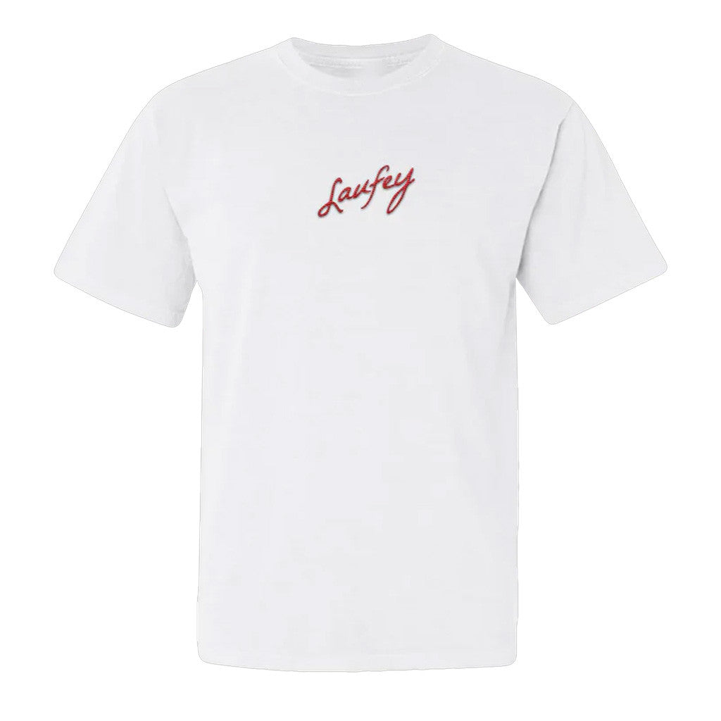 Laufey Merch Embroidered Signature T-Shirt Gift Ideas For Besties Laufey Merch Embroidered Signature T-Shirt Gift Ideas For Besties