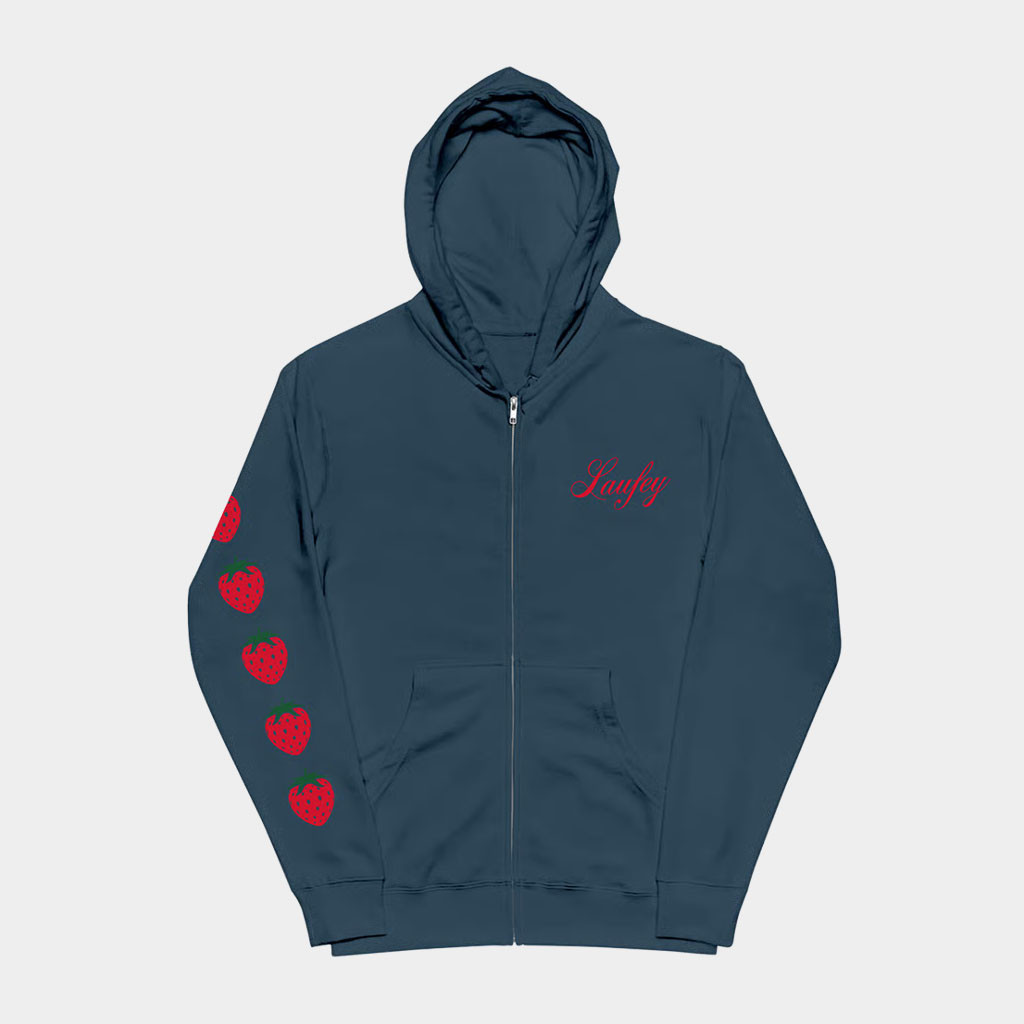 Laufey Merch Strawberry Zip Hoodie Birthday Gifts Ideas For Sisters Laufey Merch Strawberry Zip Hoodie Birthday Gifts Ideas For Sisters