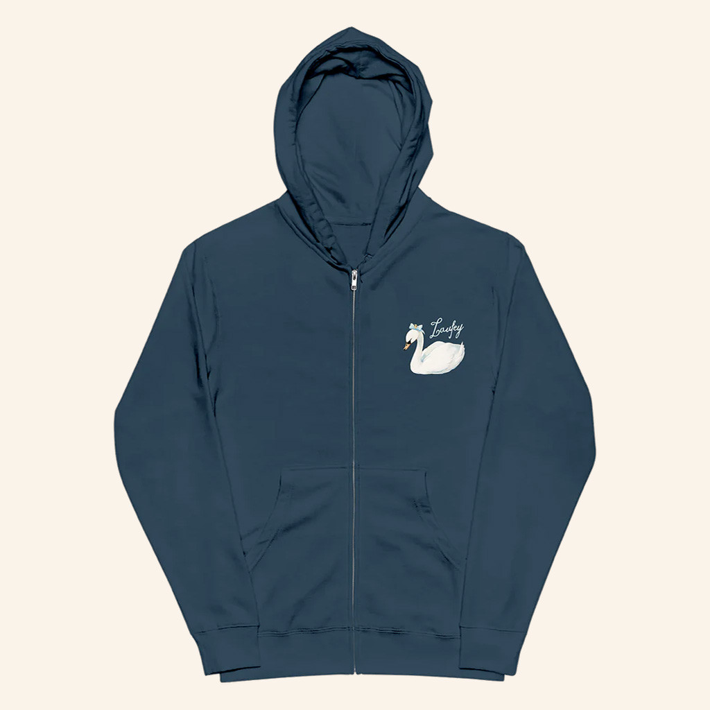 Laufey Merch Swan Zip Hoodie Christmas Gifts For Music Lovers Laufey Merch Swan Zip Hoodie Christmas Gifts For Music Lovers
