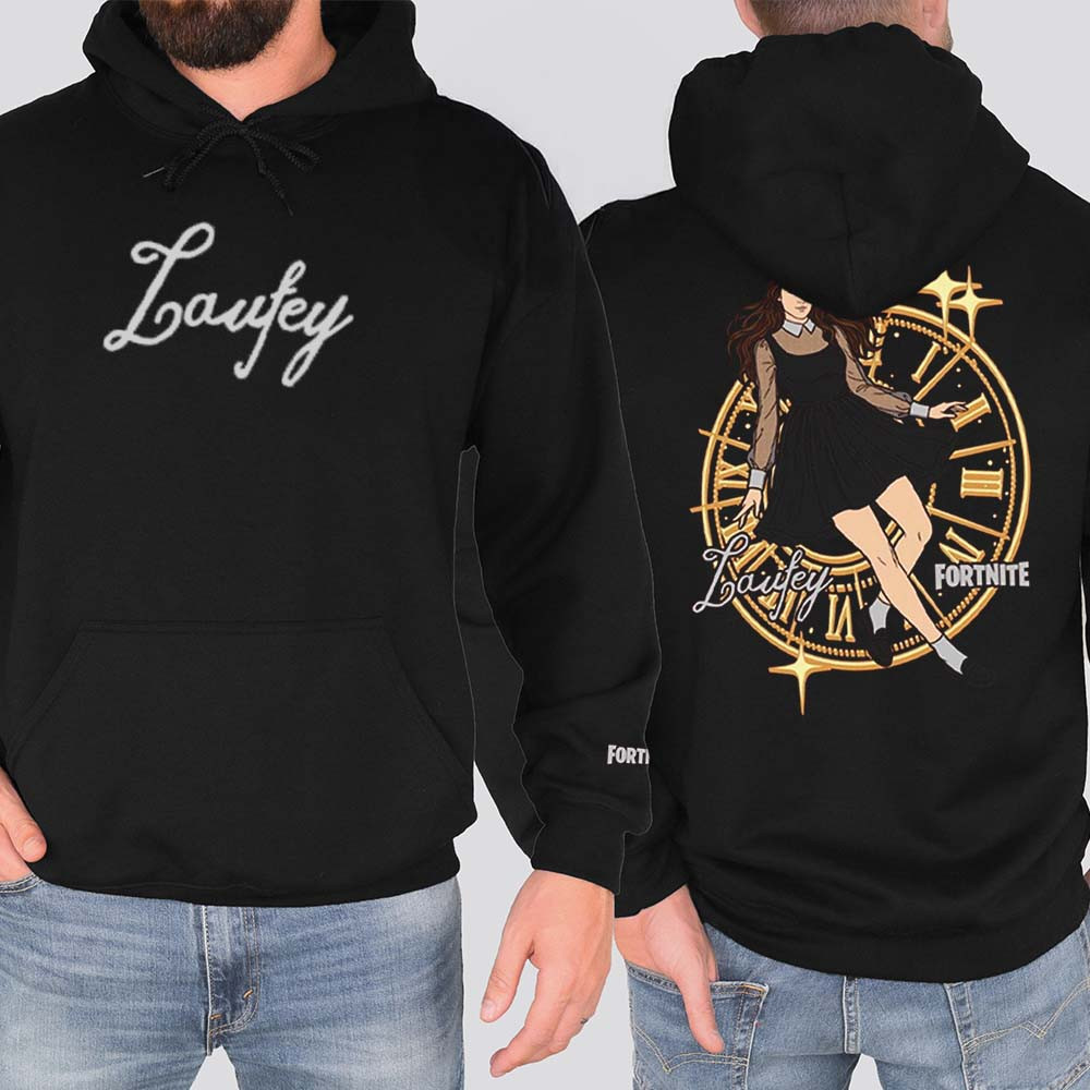 Laufey X Fortnite Clock Hoodie Laufey Apparel Unique Gift For Music Lovers