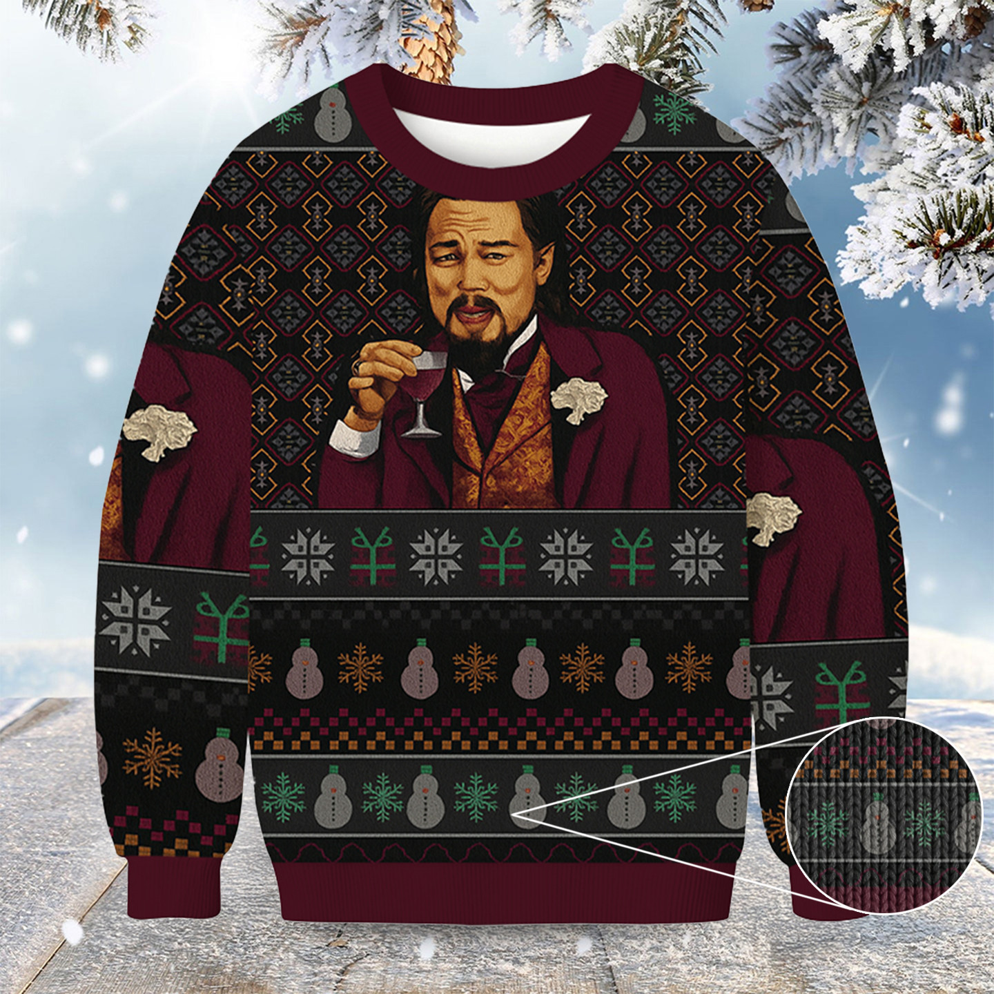 Laughing Leo Dicaprio Meme Christmas Ugly Sweater Funny Christmas Sweater Meme Lover Xmas Gifts
